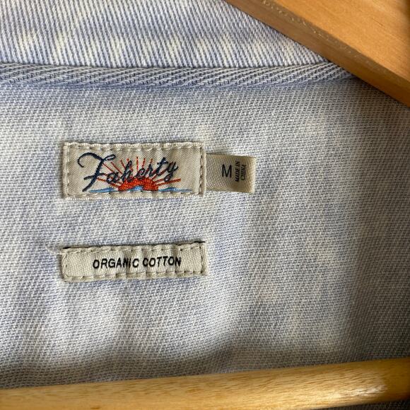 Faherty Blythe Jumpsuit Size M Light Indigo Blue Organic Cotton Utility Field - Picture 11 of 16